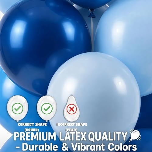 Hiins Metallic Blue Balloon Column Kit Set of 2 for Wedding Party Decor, alternate view 5