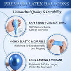 Hiins Metallic Blue Balloon Column Kit Set of 2 for Wedding Party Decor, alternate view 7