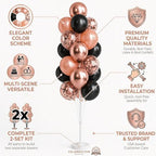 HIINS Rose Gold Black Balloon Column Kit Set of 2 with for Party Decor, alternate view 3