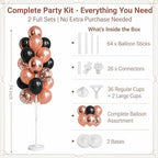 HIINS Rose Gold Black Balloon Column Kit Set of 2 with for Party Decor, alternate view 4