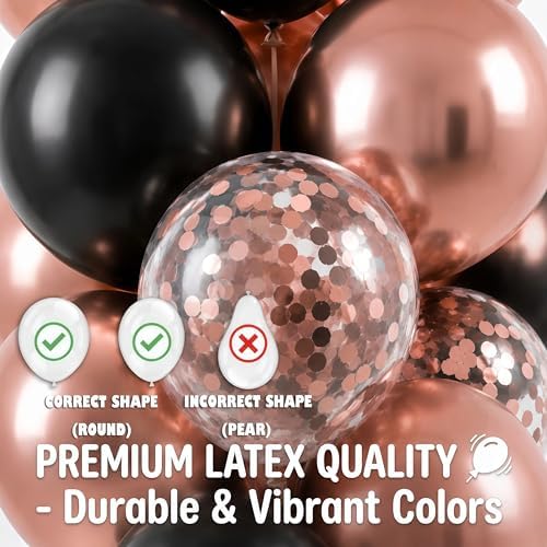 HIINS Rose Gold Black Balloon Column Kit Set of 2 with for Party Decor, alternate view 5
