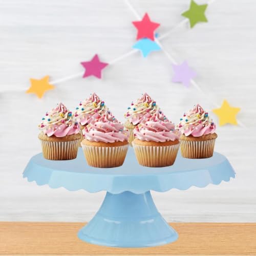 HOC Essential BB Blue Cake Stand - Round Plastic Dessert Display for Parties, Weddings & Birthdays - Cupcake, alternate view