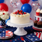 HOC Essential BB Blue Cake Stand - Round Plastic Dessert Display for Parties, Weddings & Birthdays - Cupcake, alternate view