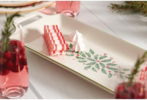 Holiday Ivory Christmas Porcelain Serving Tray in Ivory, alternate view 2
