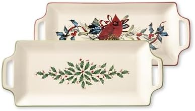 Holiday Ivory Christmas Porcelain Serving Tray in Ivory, alternate view 5
