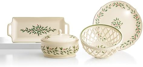 Holiday Ivory Christmas Porcelain Serving Tray in Ivory, alternate view 6