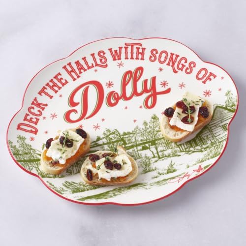 Holiday Toile Scalloped Oval Small Serving Platter, 12 in. in Multicolor, alternate view 2