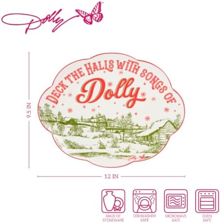 Holiday Toile Scalloped Oval Small Serving Platter, 12 in. in Multicolor, alternate view 3