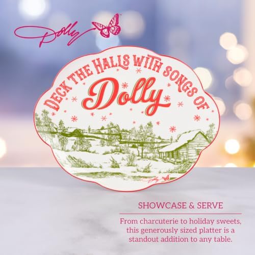 Holiday Toile Scalloped Oval Small Serving Platter, 12 in. in Multicolor, alternate view 4