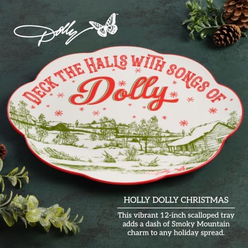 Holiday Toile Scalloped Oval Small Serving Platter, 12 in. in Multicolor, alternate view 5