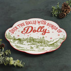 Holiday Toile Scalloped Oval Small Serving Platter, 12 in. in Multicolor, alternate view 6