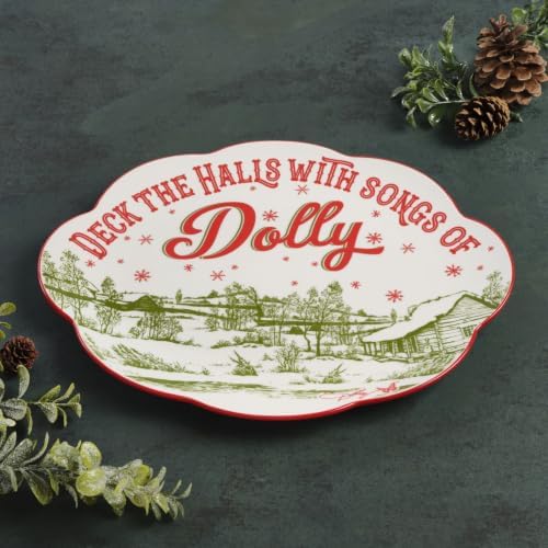Holiday Toile Scalloped Oval Small Serving Platter, 12 in. in Multicolor, alternate view 6