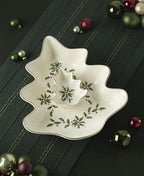 Holiday Tree Christmas Chip and Dip Serving Set in 2 Count in Ivory, alternate view 2