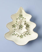 Holiday Tree Christmas Chip and Dip Serving Set in 2 Count in Ivory, alternate view 5