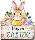 Hollow Bunny Easter Wreath - Wooden Spring Door Sign for Home Decor, Front Door, Wall & Outdoor Party Supplies