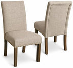 Home Decor | Classic Upholstered Parsons Dining Chairs | Set of 2 Accent Dining Chairs with Nailhead Trim
