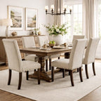 Home Decor | Classic Upholstered Parsons Dining Chairs | Set of 2 Accent Dining Chairs with Nailhead Trim, alternate view 2