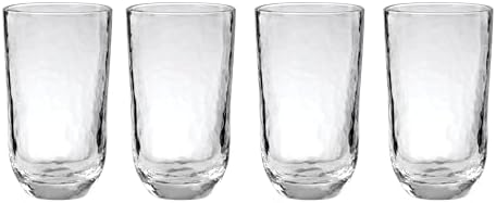 Homespun Clear Tall Highball Glasses, 20oz, Set of 4 in 20 oz in Clear