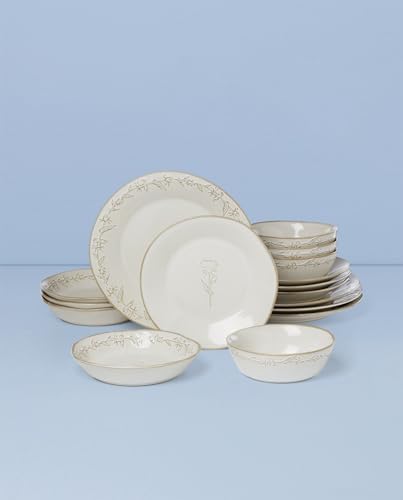 Homespun Stoneware 16-Piece Dinnerware Set for 4 in White, alternate view 7