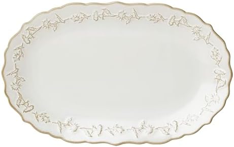 Homespun Stoneware Serving Tray in White