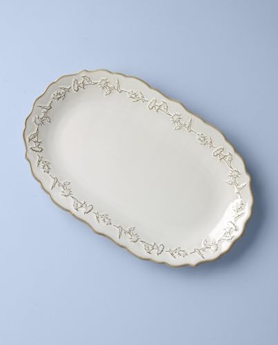 Homespun Stoneware Serving Tray in White, alternate view 3