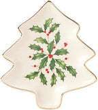 Hosting the Holidays Christmas Tree Plate in 1 Count, 5.75" x 5.25" x 0.5" in Red & Green
