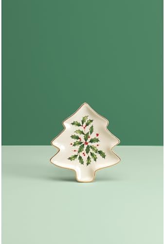 Hosting the Holidays Christmas Tree Plate in 1 Count, 5.75" x 5.25" x 0.5" in Red & Green, alternate view 2