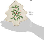 Hosting the Holidays Christmas Tree Plate in 1 Count, 5.75" x 5.25" x 0.5" in Red & Green, alternate view 3