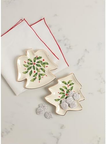 Hosting the Holidays Christmas Tree Plate in 1 Count, 5.75" x 5.25" x 0.5" in Red & Green, alternate view 5