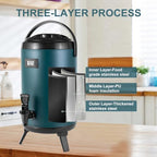 Hot Beverage Dispenser, Stainless Steel Insulated Beverage Dispenser Cold and Hot Drink dispenser with, alternate view 4
