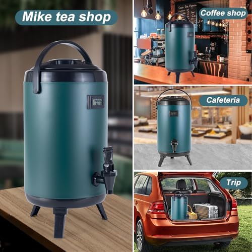 Hot Beverage Dispenser, Stainless Steel Insulated Beverage Dispenser Cold and Hot Drink dispenser with, alternate view 7