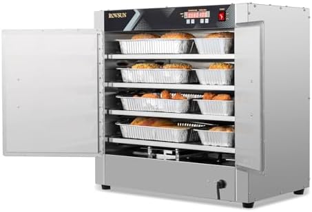 Hot Box Food Warmer Pizza Warmer w/Removable Shelves Water Tray, 4-Tier Commercial Food Warmer Hot Holding