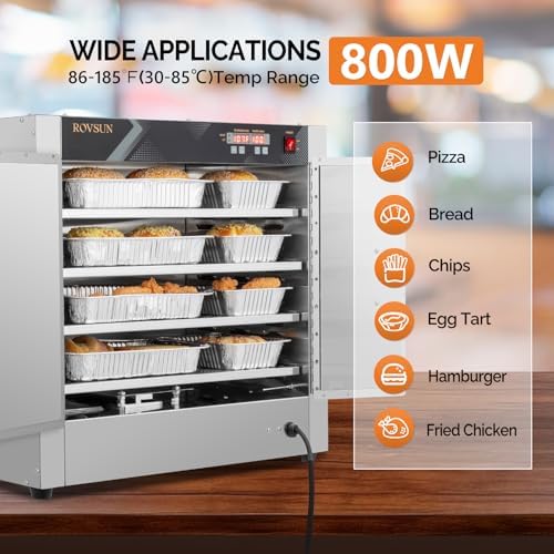 Hot Box Food Warmer Pizza Warmer w/Removable Shelves Water Tray, 4-Tier Commercial Food Warmer Hot Holding, alternate view 5