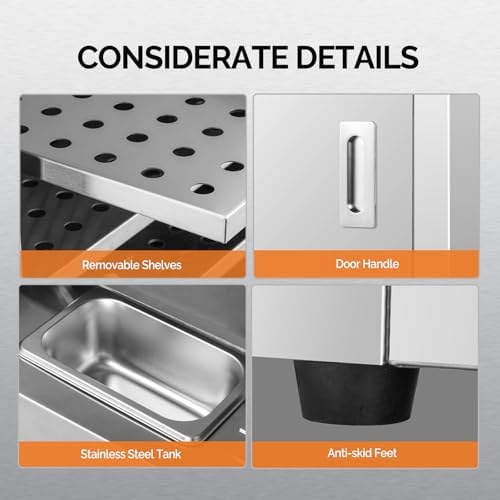Hot Box Food Warmer Pizza Warmer w/Removable Shelves Water Tray, 4-Tier Commercial Food Warmer Hot Holding, alternate view 7