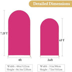 Hot Pink and Light Pink Arch Backdrop Cover 7.2FT 6FT Wedding Arch Covers Set of 2 Double-Color Arch Covers, alternate view 6