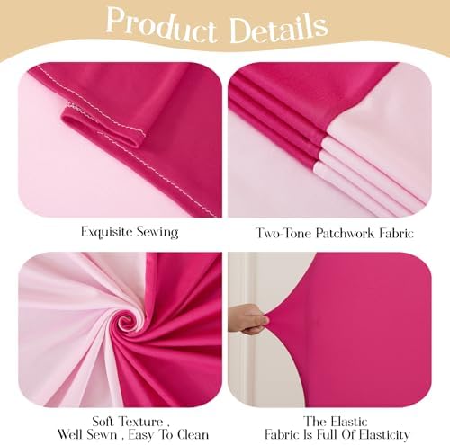 Hot Pink Arch Backdrop Cover 7.2FT Party Wedding Arch Covers Stretchy Backdrop Baby Shower Bridal Shower, alternate view 5