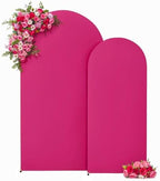Hot Pink Arch Backdrop Cover Set of 2 Birthday Party Arch Covers 7.2 and 6ft Wedding Arch Cover Stretchy