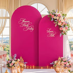 Hot Pink Arch Backdrop Cover Set of 2 Birthday Party Arch Covers 7.2 and 6ft Wedding Arch Cover Stretchy, alternate view 2