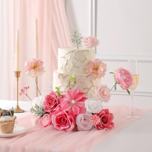 Hot Pink Artificial Flowers Combo Box Set for Wedding Bouquets Home Decor in Hot Pink, alternate view 3