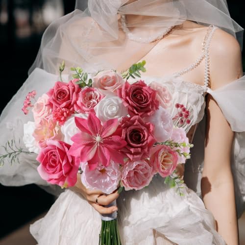 Hot Pink Artificial Flowers Combo Box Set for Wedding Bouquets Home Decor in Hot Pink, alternate view 7