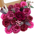 Hot Pink Artificial Flowers, Dark Magenta Silk Flowers for Wedding