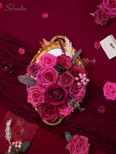 Hot Pink Artificial Flowers, Dark Magenta Silk Flowers for Wedding, alternate view 3