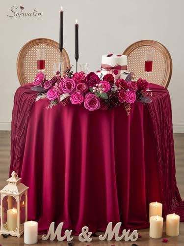 Hot Pink Artificial Flowers, Dark Magenta Silk Flowers for Wedding, alternate view 6
