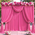 Hot Pink Backdrop Curtains 24 x 10 ft for Photo Background Wrinkle-Free in W4' x H10'(6 panels) in Hot Pink