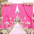 Hot Pink Backdrop Curtains 32 x 10 ft for Photo Background Wrinkle-Free in W4' x H10'(8 panels) in Hot Pink