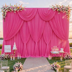 Hot Pink Backdrop Curtains 40 x 10 ft for Photo Background Wrinkle-Free in W4' x H10'(10 panels) in Hot Pink