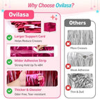 Hot Pink Fringe Backdrop, 4 Pack 3.3 x 6.6 ft Foil Fringe Curtains in 3.3 x 6.6 ft, alternate view 3