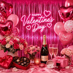 Hot Pink Fringe Backdrop, 4 Pack 3.3 x 6.6 ft Foil Fringe Curtains in 3.3 x 6.6 ft, alternate view 6