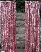Hot Pink Sequin Backdrop,4 * 10ft Pack of 2 in 4 ft W x 10 ft L (2 Panels) in Hot Pink, alternate view 4