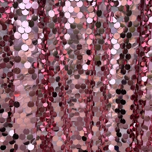 Hot Pink Sequin Backdrop,4 * 10ft Pack of 2 in 4 ft W x 10 ft L (2 Panels) in Hot Pink, alternate view 5